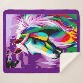 Kleurrijke Pony Sherpa Deken (Voorkant (horizontaal))