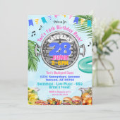 Kleurrijke Pool BBQ Verjaardagsfeestuitnodiging Kaart (Staand voorkant)