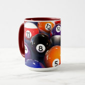 Kleurrijke Pool Lover Biljartballen Mok (Voorkant links)
