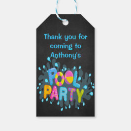 Kleurrijke Pool Party Gepersonaliseerde Gift Label Cadeaulabel