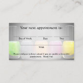 Kleurrijke Poolse flessen, benoeming van Nail Salo Afsprakenkaartje (Achterkant)