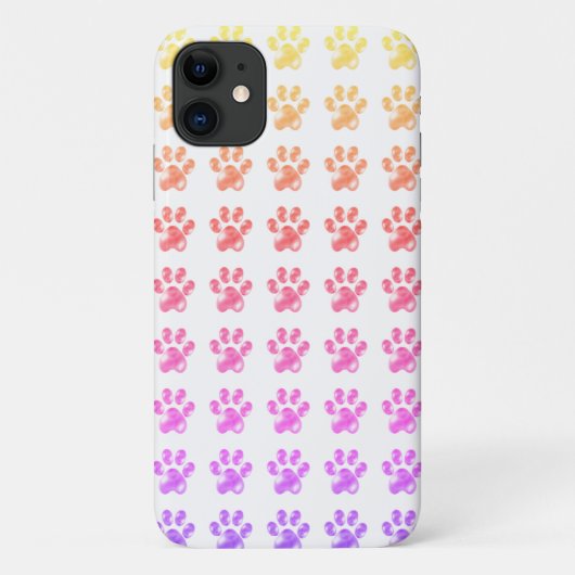 Kleurrijke pootafdrukken op wit Case-Mate iPhone case (Achterkant)