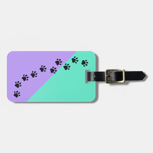 Kleurrijke pootafdrukken over mijn bagagelabel (Voorkant horizontaal)