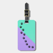 Kleurrijke pootafdrukken over mijn bagagelabel (Voorkant verticaal)