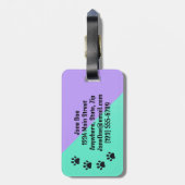 Kleurrijke pootafdrukken over mijn bagagelabel (Achterkant verticaal)