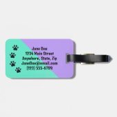 Kleurrijke pootafdrukken over mijn bagagelabel (Achterkant horizontaal)