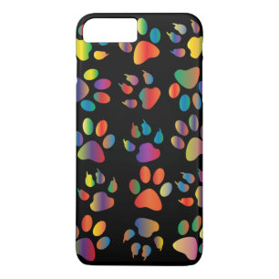 Kleurrijke Pootafdrukken Patroon (Zwart) Case-Mate iPhone Case