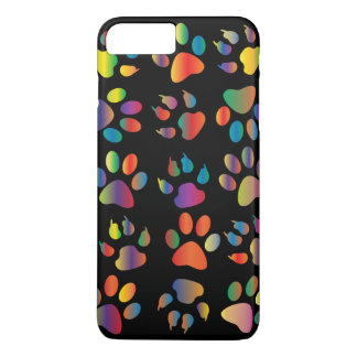Kleurrijke Pootafdrukken Patroon (Zwart) Case-Mate iPhone Case