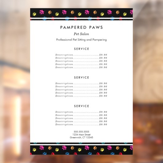 Kleurrijke Pootafdrukken Professionele Huisdier Sa Raamsticker (Vel 2)