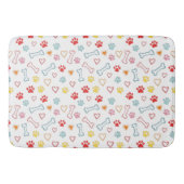 Kleurrijke Pootjes, Harten & Botten Doodle Badmat (Voorkant)