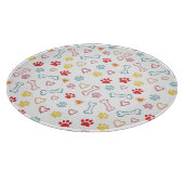 Kleurrijke Pootjes, Harten & Botten Doodle Snijplank (Hoek)