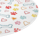 Kleurrijke Pootjes, Harten & Botten Doodle Snijplank (Hoek)