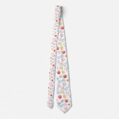 Kleurrijke Pootjes, Harten & Botten Doodle Stropdas (Achterkant)