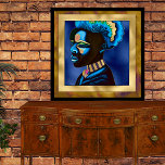 Kleurrijke Pop Art African Man 2 Canvas Afdrukken<br><div class="desc">Elegant canvas print met afbeeldingen van een handomdraai Afrikaanse man kop,  gemaakt in een faux folie van blauw en gouden pop kunststijl. Een leuke toevoeging aan je kamerdecor.</div>