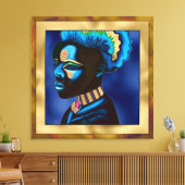 Kleurrijke Pop Art African Man 2 Canvas Afdrukken (Insitu (Woonkamer))