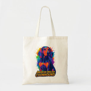 Kleurrijke Pop Art Amerikaans Engels Coonhound Tote Bag