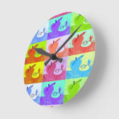 Kleurrijke Pop Art Apple Ronde Klok (Hoek)