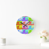 Kleurrijke Pop Art Apple Ronde Klok (Huis)