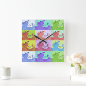 Kleurrijke Pop Art Apple Vierkante Klok (Huis)