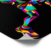 Kleurrijke Pop Art Badminton Player Shuttle Badmin Poster (Hoek)