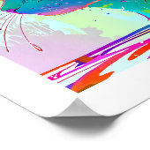 Kleurrijke Pop Art Bewerkbare Kat en vlinder Poster (Hoek)