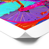 Kleurrijke Pop Art Bewerkbare Komische Kat op de F Poster (Hoek)