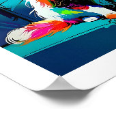 Kleurrijke Pop Art Bewerkbare Perzische kat op de Poster (Hoek)