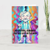 Kleurrijke Pop Art Big Brother Funny Wine Birthday Kaart (Voorkant)