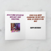 Kleurrijke Pop Art Big Brother Funny Wine Birthday Kaart (Binnen)