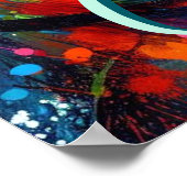 Kleurrijke Pop Art Boxer Dog Blauwgroen Blue Dogs Poster (Hoek)