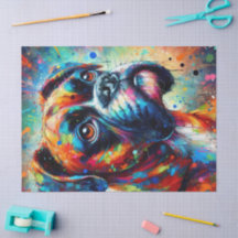 Kleurrijke Pop Art Boxer Dog Decoupage