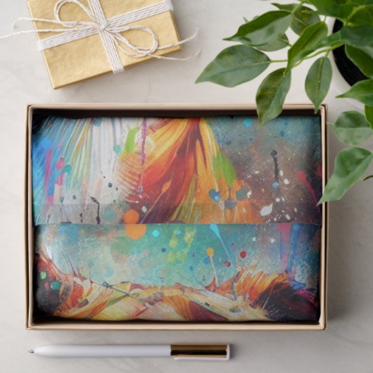 Kleurrijke Pop Art Boxer Dog Decoupage Tissuepapier (Geschenk)