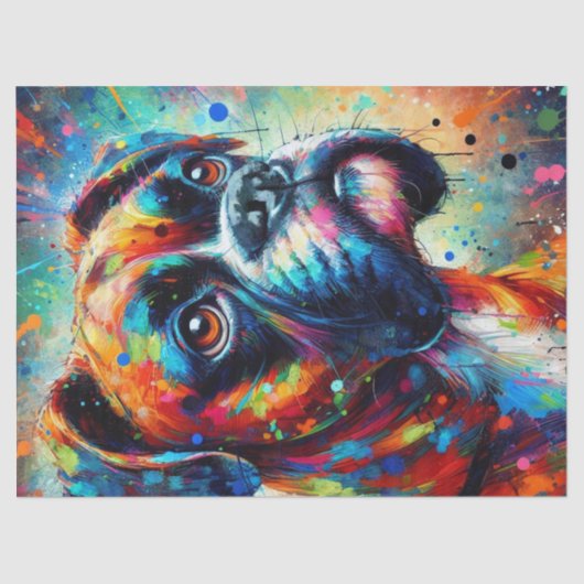 Kleurrijke Pop Art Boxer Dog Decoupage Tissuepapier (Voorkant)