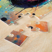 Kleurrijke Pop Art Boxer Dog Gepersonaliseerd Blau Legpuzzel (Zijkant)