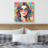 Kleurrijke Pop Art Canvasprint Canvas Afdruk (Insitu (Slaapkamer))
