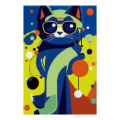 Kleurrijke Pop Art Cat Perfect Poster (Voorkant)