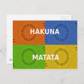 Kleurrijke Pop Art Collage & "Hakuna Matata" Beric Briefkaart (Voorkant / Achterkant)