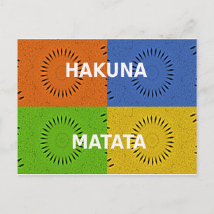 Kleurrijke Pop Art Collage & "Hakuna Matata" Beric Briefkaart