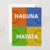 Kleurrijke Pop Art Collage & "Hakuna Matata" Beric Briefkaart (Voorkant / Achterkant)