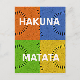 Kleurrijke Pop Art Collage & "Hakuna Matata" Beric Briefkaart
