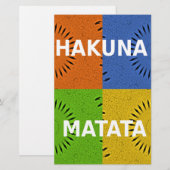 Kleurrijke Pop Art Collage & "Hakuna Matata" Beric Briefpapier (Voorkant / Achterkant)