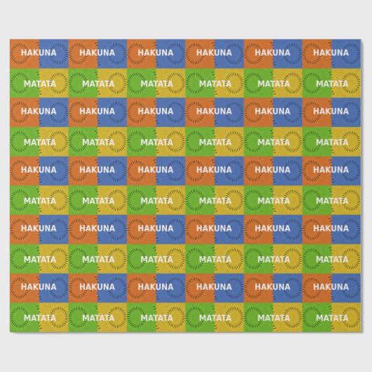 Kleurrijke Pop Art Collage & "Hakuna Matata" Beric Cadeaupapier (Vlak)