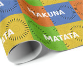 Kleurrijke Pop Art Collage & "Hakuna Matata" Beric Cadeaupapier (Rol Hoek)