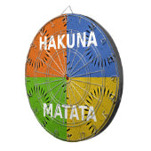 Kleurrijke Pop Art Collage & "Hakuna Matata" Beric Dartbord (Voorkant Rechts)
