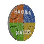 Kleurrijke Pop Art Collage & "Hakuna Matata" Beric Dartbord (Voorkant Links)