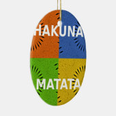 Kleurrijke Pop Art Collage & "Hakuna Matata" Beric Keramisch Ornament (Rechts)