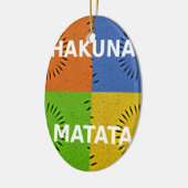 Kleurrijke Pop Art Collage & "Hakuna Matata" Beric Keramisch Ornament (Links)