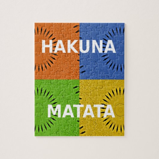 Kleurrijke Pop Art Collage & "Hakuna Matata" Beric Legpuzzel (Verticaal)