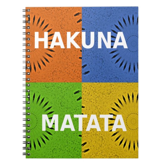 Kleurrijke Pop Art Collage & "Hakuna Matata" Beric Notitieboek (Voorkant)