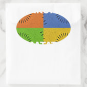 Kleurrijke Pop Art Collage & "Hakuna Matata" Beric Ovale Sticker (Tas)